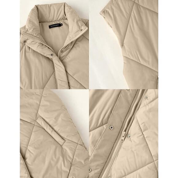 MEROKEETY Women's Winter Puffer Vest with Pockets S - Picture 3 of 5